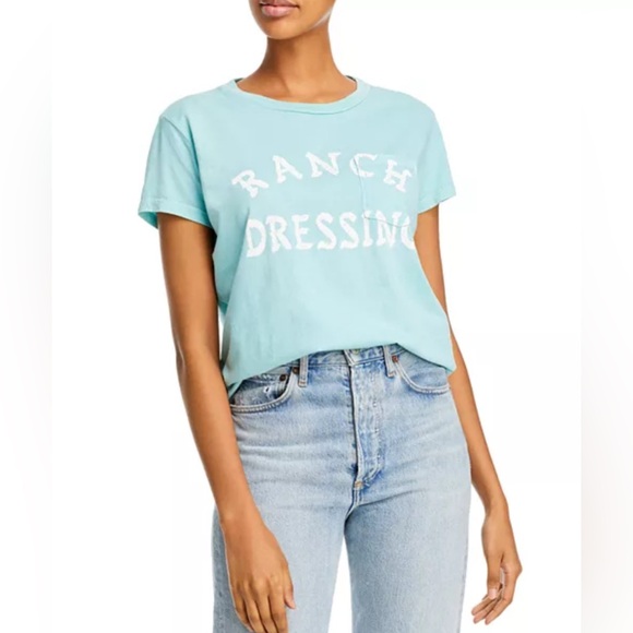 MOTHER The Boxy Goodie Goodie Pocket Tee - Ranch Dressing - size XL - Picture 1 of 3